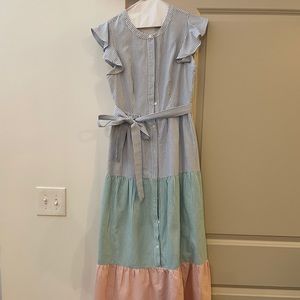 English Factory Ruffle Sleeve Button Down Maxi XS